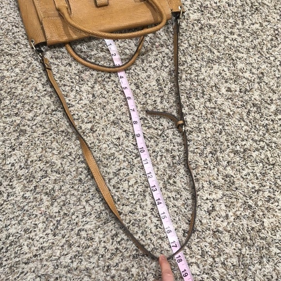 Prune Leather Purse Tan Ostrich Convertible Handbag - Picture 12 of 12